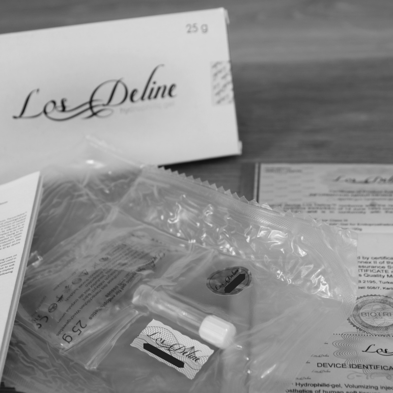 Verpackung, Gel und Zertifikat – Los Deline